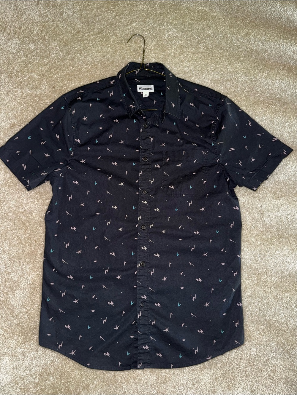 Abound Men's Short-Sleeve Black Button-Up Shirt